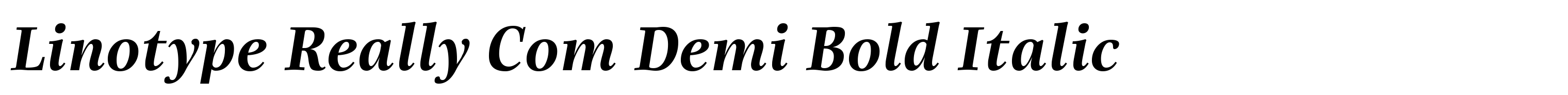 Linotype Really Com Demi Bold Italic